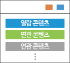 팝업창에 열람 콘텐츠들을 하단에 이어 노출하는 모습의 픽토그램 입니다.